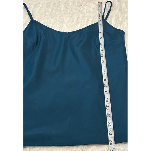 Worthington Brand Teal Blue Sheer Ruffled Blouse 100% Polyester Women's Size L - Picture 7 of 16